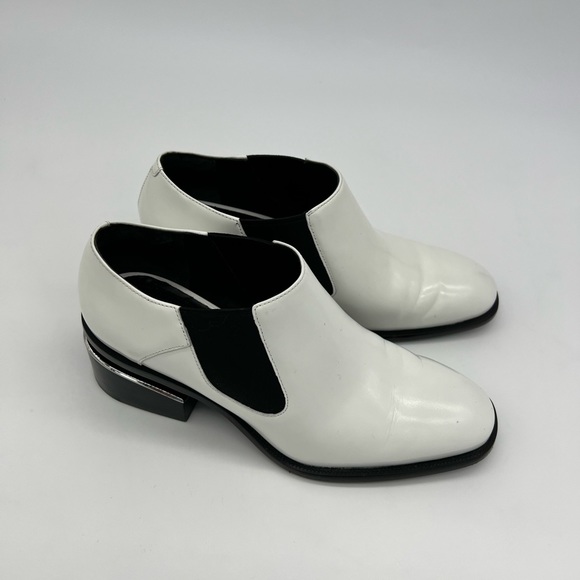 Alexander Wang Kori White Leather Cutout Heel Chelsea Ankle Boots Size 6 - Picture 13 of 16